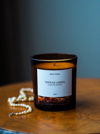 Свеча средняя - Черная амбра